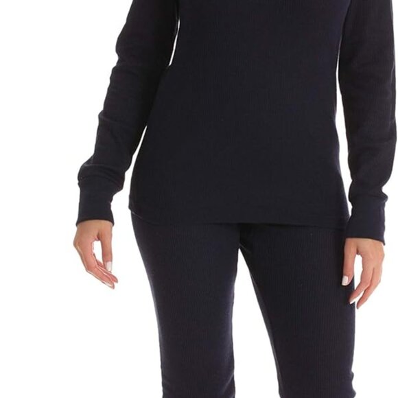 Feminine Navy Thermal Set for Women - X-Small Long Johns, Perfect for Layering - Picture 1 of 3